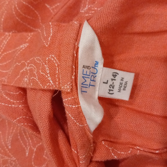 Floral Baby Printed Pink Linen Dress Flowy Midi Picnic with pockets Preppy Boho - Picture 9 of 10